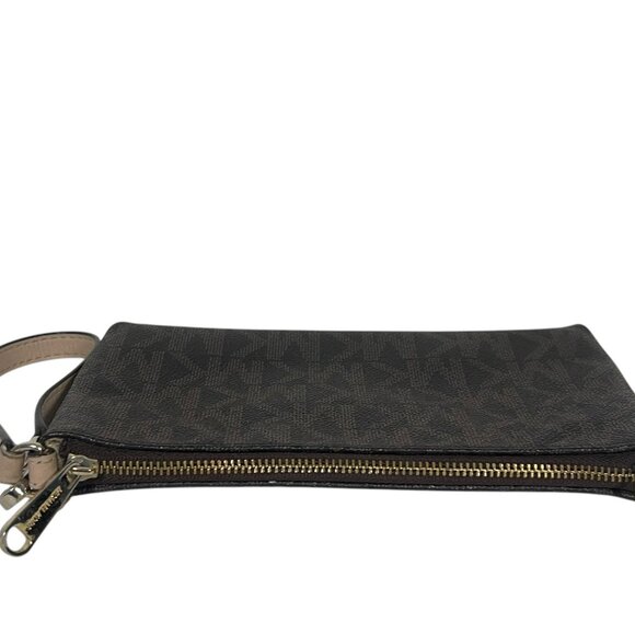 Michael Kors MK Logo Brown Large Wristlet - Picture 9 of 11